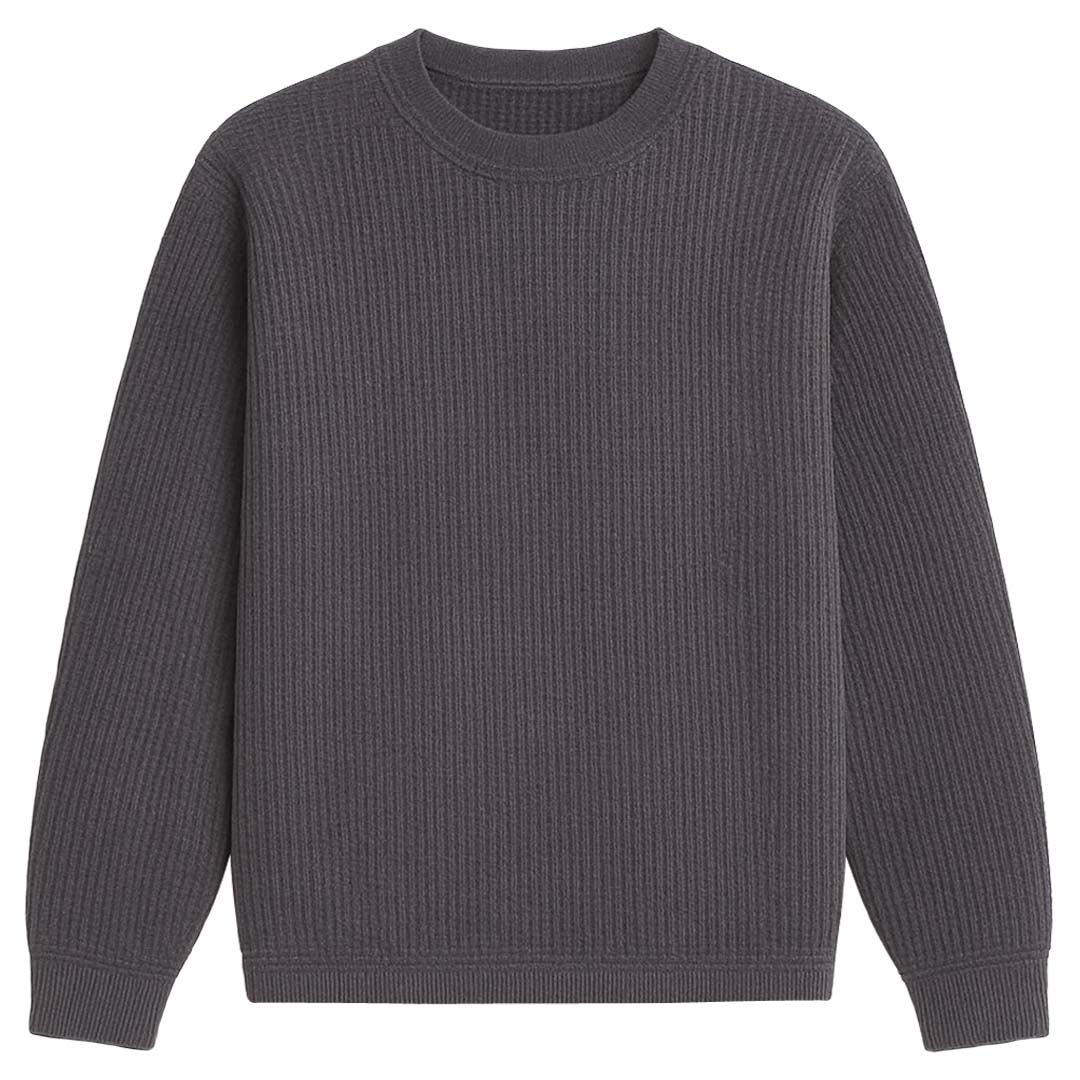 CHARCOAL Waffle Knit SweatShirt