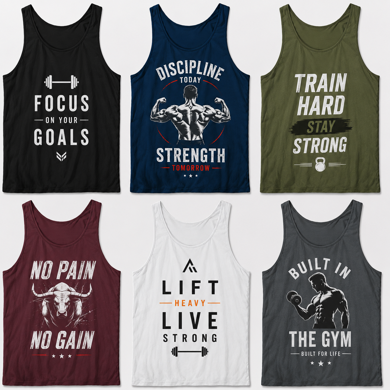 Pack Of 6 Dri-Fit Tanktops ( Deal 003 )
